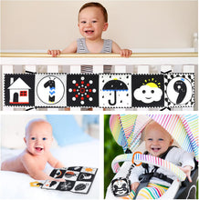 KUANGO 3 Pcs Black and White High Contrast Baby Toys 0-3 Months for Newborn, Montessori Toys for Babies Sensory Soft Book for Early Education, Infant Tummy Time Toys 0 6 9 Months Baby Gifts