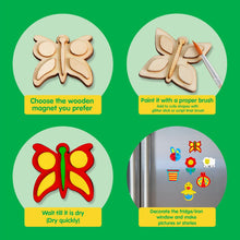 JOYIN 12 Wooden Magnet Creativity Arts & Crafts Painting Kit for Kids, Decorate Your Own Painting Gift for Boys Girls Age 3-12 Year Old,Birthday Parties and Family Crafts, Presents