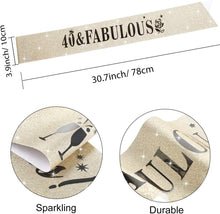 Leixi 40 and Fabulous Sash & Rhinestone Tiara Set - 40th Birthday Gifts Birthday Sash for Women Birthday Party Supplies (Gold)