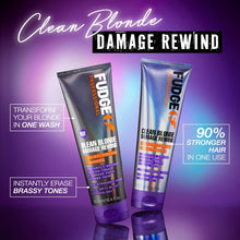 Fudge Professional Clean Blonde Damage Rewind Shampoo, Intense Purple Toning for Blonde hair, Bond Repair Technology, Sulfate Free, 250 ml