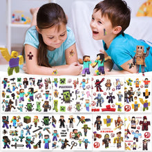 AOOWU Temporary Tattoo for Kids, 8 Sheets My World Kids Tattoos Sticker, Waterproof Fake Tattoo Set, Childrens Cartoon Stickers Stick on Tattoo for Boys Girls Birthday Party Bag Filler