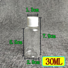 12pcs 30ml Empty Refillable Clear Plastic Bottles with White Screw Caps Travel Bottles Cosmetic Containers Vials for Lotion Toner Makeup Liquids 1oz