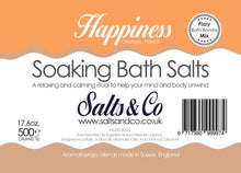 Happiness & Calm - Aromatherapy Bath Salts & Pillow Spray Gift Set - Packaged in Organza Bag - Orange, Neroli, Lavender, Chamomile, Valerian oils by Salts & Co