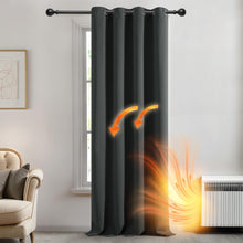 Deconovo Thermal Insulated Window Treatment Hand Made Curtain Ring Top Blackout Curtain for door 52"x 84" Dark Grey 1 PANEL