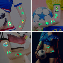 10 Sheets Football Temporary Tattoos for Kids,World Cup Temporary Tattoos,Glow In The Dark Football Tattoos,Waterproof Fake Tattoo for Boys Girls Football Fans World Cup,European Cup Face Tattoos