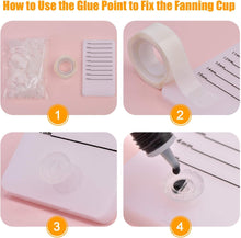 Lash Glue Ring Glue Cup [200PCS] with 2 Slots for Lash Extension Supplies, Lash Glue Holder, Blossom Ring Cup with 2 Rolls Glue Point, Volume Fan Eyelash Extensions Supplies, Lashing Supplies Kit