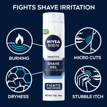 NIVEA FOR MEN Sensitive, Shaving Gel 7 oz (Pack of 3)