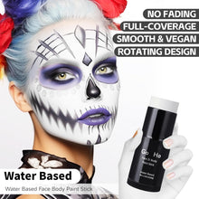 Go Ho Water Based White Face Paint Stick Washable (1.06 Oz),Non-toxic Cream Body Paint,Full-coverage Face Paint Makeup Stick for Adults Children Theater Halloween SFX Cosplay