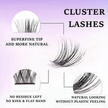 Cluster Lashes 72 Clusters Individual Lashes DIY Lash Extensions 10-16mm Length Reusable Soft Natural False Eyelashes Super Thin Band Wide Stem Eyelash Extensions for Makeup at Home