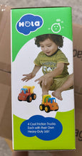 HOLA Toys for 1 Year Old Boys Gifts, 4 Pack Friction Power Kids Digger Trucks Toy Cars for 1+ 2 Year Olds, Early Education Construction Vehicles Toddler Baby Kids Toys for 3 Year Old Boys