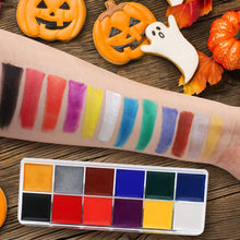 Face Paint Professional Oil Based Body Painting Palette Set 12 Flash Colour for Kids Gifts Adults Halloween Cosplay Decoration Art Makeup