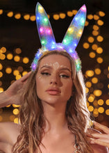 Fashband Light Up Headband LED Bunny Ear Hair Band Flashing Luminous Rabbit Ear Hair Hoop Halloween Festival Costume Party Headwear Hair Accessories for Women and Girls