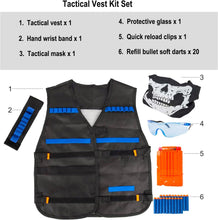 LUUFAN Tactical Vest Kit for NERF Guns with Reload Clips, Refill Darts, Wrist Band, Tactical Mask Protective Glasses for Boys Girls Kids Birthday Thanksgiving Gift