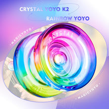 MAGICYOYO Responsive Yoyo for Kids, Professional Dual Purpose Yoyo for Advanced, Crystal Gradient Yoyo K2 with Replacement Unresponsive Yoyo Bearing+ 12 Yoyo Strings + Yo Yo Bag + Removing Tool +Axle