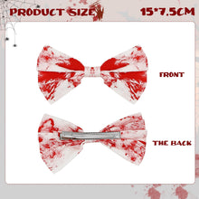 CHEERYMAGIC Bloody Bow Hair Clip, Halloween Bow Hairpins Blood Splattered Hair Accessories for Women and Girls Halloween Headdress A6-XJHDFJ