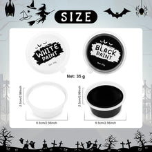 Halloween Cosplay SFX Makeup Black + White Face Body Paint Skeleton Ghost Joker Clown Skull Corpse Cosplay Costume Accessories Special Effects Makeup Kit Full Coverage Skin Paints for Adults