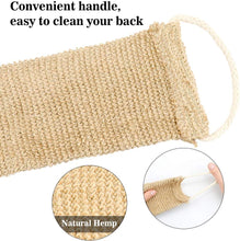 Homgaty Hemp Back Scrubber, 100% Natural Exfoliating Back Strap with Mitt, Exfoliating Loofah Back Scrubber with Handles for Shower Bath Men and Women