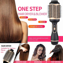 Hair Dryer Brush, Hot Air Brush for Fast Drying, Hair Dryer and Styler for Salon Results, Negative Ionic Curler Straightening Comb, 4 in 1 Hot Air Styling Brush (Gold)