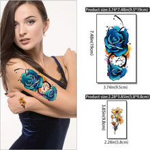 77 Sheets Flowers Temporary Tattoo, 17 Sheets Half Arm Rose Butterfly Snake Skull Fake Tattoos for Adults Arm Neck, 60 Sheets Tiny Realistic Temporary Tattoos Waterproof for Women Girls and Kids