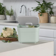 Curver Ready to Collect 100% Recycled 5L Kitchen Accessories Recycling Lift Top Bin Green with Light Grey Lid