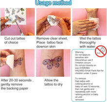 18 Sheet Temporary Tattoos for Kids, 180+ Styles Glitter Temporary Tattoo Stickers with Wings Butterfly Flowers Mermaid, Cute Face Body Shiny Tattoos Toys Gifts for Kids Birthday, Party Bag Fillers