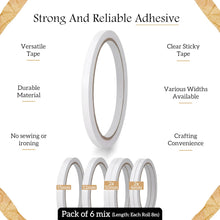 NEXNEOM Pack of 3 double sided tape craft (10mm, 10mm, 15mm, Widths) - Multipurpose double sided sticky tape for crafting Perfect for Crafting, Quilting, Sewing, Arts & Crafts, and More