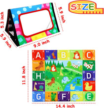 KUANGO 2 Pcs Tummy Time Toys Baby Mirror Newborn Toys 0-3 Brain Development, Tummy Time Mirror Baby Toys 6-12 Months High Contrast Montessori Infant Toys 0-6 Months