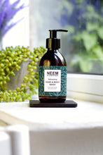 NEEM Sunita Passi - Ayurvedic Neem Hand & Body Wash, 250ml - Nourishing Neem Shower Gel - Sweet Orange & Rose Geranium Essential Oils - Soap Free Cleansing - Vegan & Natural