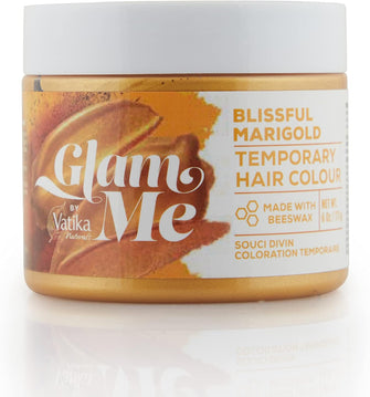 GLAM ME By Vatika Naturals Blissful Marigold Temporary Hair Colour 6oz  Made With Bee Wax  Natural Hairstyle Colour  For Men & Women