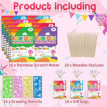 LIKYMO Party Bag Fillers for Kids - Scratch Art Party Bag Fillers Easter Gifts for Kids, Easter Crafts age 4-12 Years Old Girls Boys Birthday Classroom Gifts (16 Rainbow Scratch Notes)