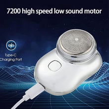 Mini Shave Portable Electric Shaver Mens USB Rechargeable Electric Shaver with Replaceable and Removable Razor Head (Silver)