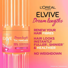 L'Oral Paris Elvive XXL Fibre Mask for Long, Damaged, Thinning Hair, Restorative Treatment with Pro-Collagen, Dream Lengths, 400 ml