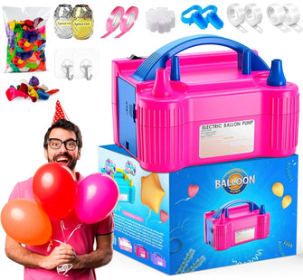 K-MART Electric Balloon Pump, Portable Dual Nozzle Electric Air Pump for Balloons, Balloon Machine for Bulk Balloons Filling, Balloon Pump Electric for Outdoors Events, Wedding, Birthday