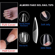 MAGIC ARMOR Almond Fake Gel Nail Tips 120pcs Almond Press on Nails Medium French Design Clear Full Cover Artificial Almond False Nails with Nail Glue,10 sizes