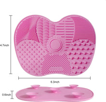 2 Packs Makeup Brush Cleaning Mat, Silicone Makeup Brush Cleaner, Makeup Brush Cleaning Pad and Scrubber with Suction Cup, Portable Washing Tool for Makeup Brushes (Pink & Green)