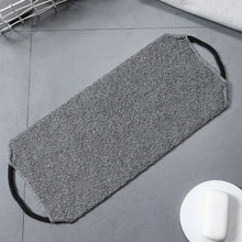 Long Back Shower Scrubber with Handles Grey Stretchable Exfoliating Back Washers Nylon Cloth Exfoliating Towel for Men Women Deep Back Washing Bathroom Accessories