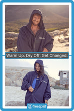 FREESPIRIT Aquarobe Pro Jacket with Hood, Deep-Pile Fleece Lining & 2 Zipped Pockets, Waterproof & Oversized Unisex Drying & Changing Robe, Watersports, Wild Swimming, Surfing, 5000mm HH