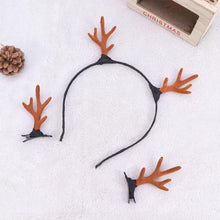 Lurrose Lurrose 6 pcs Flock Antler Design Headband Hairpin Headdress for Decoration Use (2pcs Grey Antler Headband and 4pc Brown Antler Hairpin)