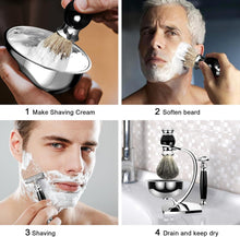 GRUTTI Shaving Set, Deluxe Chrome Razor and Brush Stand with Soap Bowl and Badger Hair Shaving Brush and Safety Razor (Double Edge) (Badger Hair Version)