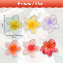 ATUGIPEL 6 Pcs Flower Hair Clip, Nonslip Flower Claw Clips Strong Hold Hawaiian Claw Clip Gradient Flower Acrylic Hair Jaw Clips for Medium Thick Hair Hair Claw Clips for Women and Girls