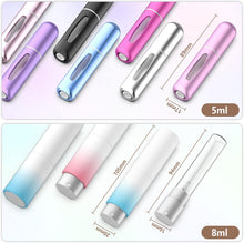 GeeRic Portable Mini Refillable Perfume Atomizer 5 Pcs, Bottle Atomizer Travel Size, Refillable Cosmetic Pump Dispensers, Spray Bottles Accessories Sets (5ml/0.2oz4+8ml/0.27oz1)