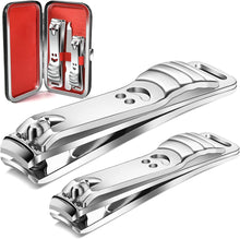 longzon Nail Clippers, 2 Pack Nail Clipper Set Stainless Steel Nail Cutter Fingernails Toenails Thick Nails Kit for Men, Women and Kids