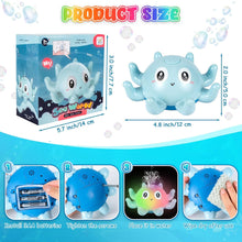 Jiosdo Baby Bath Toys, Octopus Spray Water Light Up Bath Toys, Automatic Induction Water Toys, Bath time shower Bathtub toys Gifts for Toddlers Girls BoysBlue