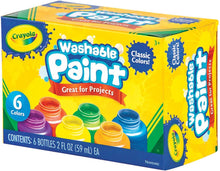 CRAYOLA Washable Paints - Assorted Colours (Pack of 6)  Perfect for Any Arts & Crafts Needs - Easily Washable  Ideal for Kids Aged 3+ Packaging May Vary