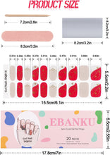 Christmas Semi Cured Gel Full Nail Wrap Sticker, EBANKU Snowflake Gel Nail Wraps Strips Red Nail Gel Polish Stickers for Women Girls Christmas Nail Art Decor(UV/LED Lamp Required)