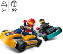 LEGO City Go-Karts and Race Drivers, Racing Vehicle Toy Playset for 5 Plus Year Old Boys, Girls and Fans of Race Car Toys with 2 Driver Minifigures, Small Gift for Preschool Kids 60400