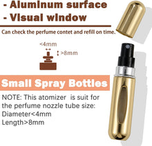 KAYZON Refill Perfume Bottle, Perfume Atomiser 5ml Travel Refill Perfume Bottle Mini Portable Perfume Spray Bottles Empty Toner Atomizer Bottle for Purse Handbag Pocket Luggage (3Pcs)