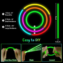 DELEE 100PCS Glow Sticks,Glow Sticks Party Packs Neon Glow Stick Bracelets,Glow Necklaces for Kids Adults, Perfect for Weddings,Parties,Festivals,Halloween,Christmas - Glow in the Dark Party Supplies
