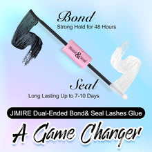 JIMIRE Lashes Adhesive Bond& Seal for DIY Cluster Individuals False Eyelashes Strong Hold Waterproof Lash Glue for 72 Hours Latex-free Long Lasting for Sensitive Eyes