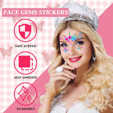 Festival Face Gems Jewels, 6 Sheets Face Gems Mermaid Holiday Parties Jewels Rhinestones Stickers, Self-adhesive Festival Accessories Face Jewels Kids Women, Eye Body Gems Diamonds Bindi for Nails